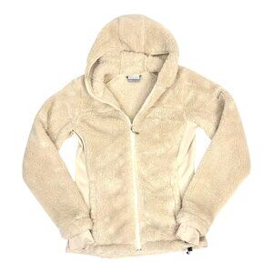Columbia Sherpa Full Zip Hooded Jacket! CREAM, Size Small, EUC!
